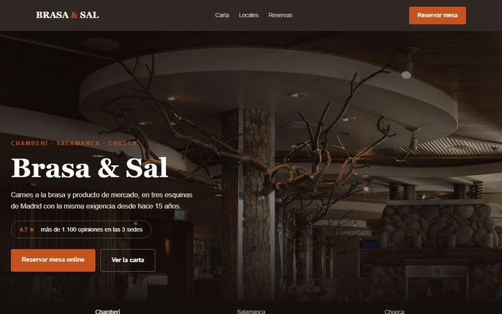 Brasa & Sal — web del grupo de restauración, proyecto de muestra
